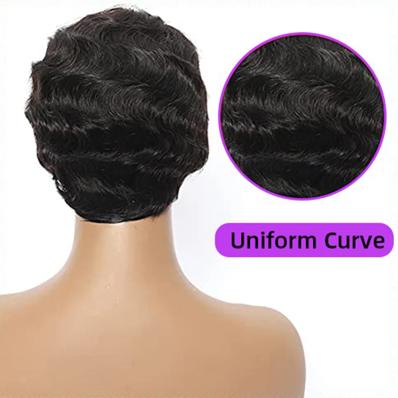 Short Bob Deep Wave Pixie Cut Transparent Lace Front Human Hair Wigs Black Women Brazilian Loose Deep Curly Wavy Human Hair Wig