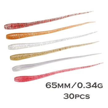 Weihai Factory Straight Tail Soft Fishing Lure TPR Material 6.5cm0.34g Single Tail Pin Tail Artifical Plastic Soft Bait – Soft Lure – view 2