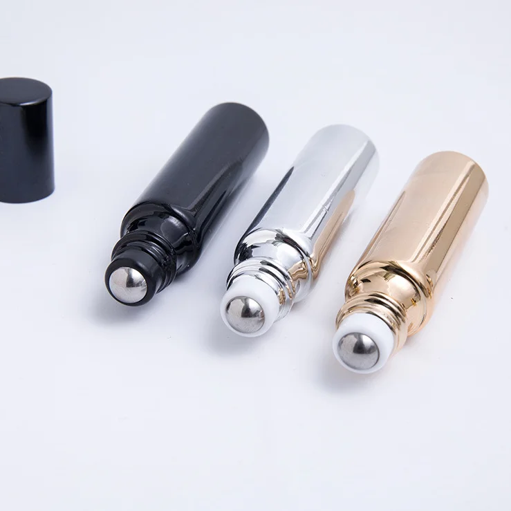 10ml Shiny Uv Coating Glass Roll On Perfume Bottle 10ml Gold Silver
