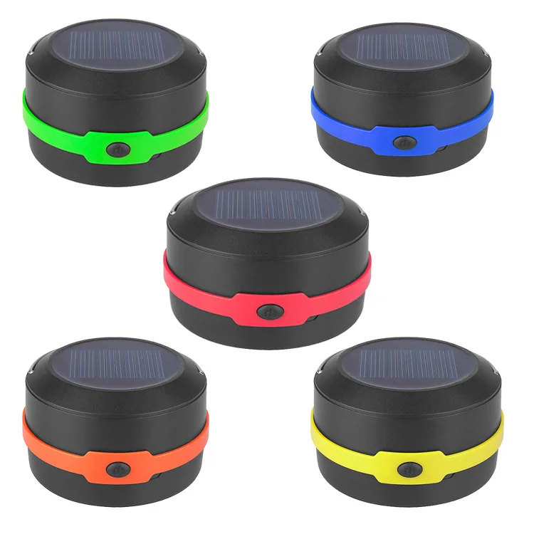 Solar Powered LED  Flashlight USB Chargeable Collapsible Emergency Camping Lantern for Outdoor Night Hiking