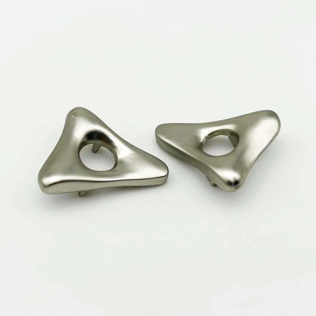 Metal Coat Button Jewelry - Geometric Triangle Design