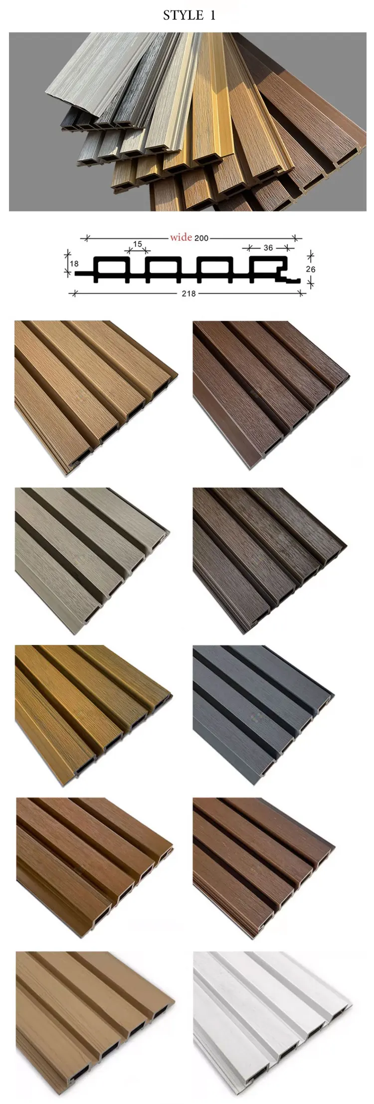 Longtime Wall Cladding Wpc Louver Panel Modern Design Wpc Fluted Panels