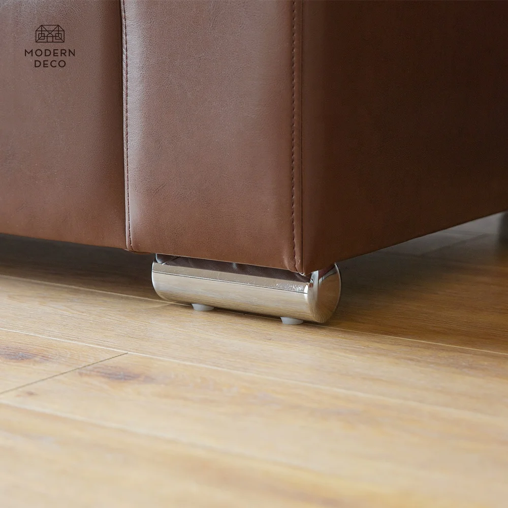 Sofa Da Công Nghiệp 2 Chỗ Ngồi Thiết Kế Tùy Chỉnh Mới Chất Lượng Cao PU Màu Nâu Cho Phòng Khách