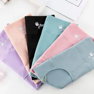 Wholesale Cute Sexy Lingeries Women's High Waist Panties Comfortable Breathable Clothing Panty Cotton High Waist Underwear