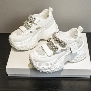 2026 New Summer Thick Bottom Hollow Mesh Water Diamond Breathable Shoes for Casual Sports Women Sandals