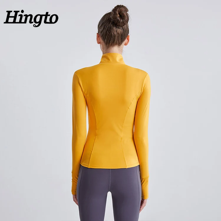 Gym Clothes Fitness Long Sleeve Zip Up Yoga Jacket Women Quality Sports