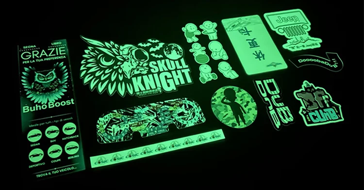 Custom Waterproof Vinyl Luminous Cartoon Stickers Glow in Dark Stickers ...