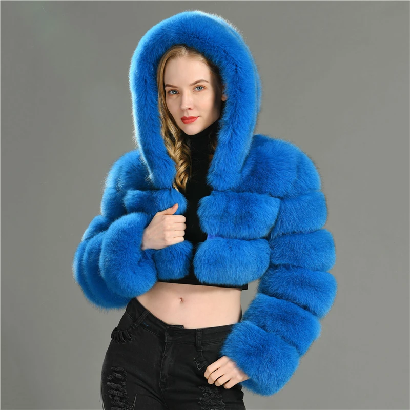 Hot Selling Winter Wholesale Cropped Genuine Natural Fox Fur Coat Short ...