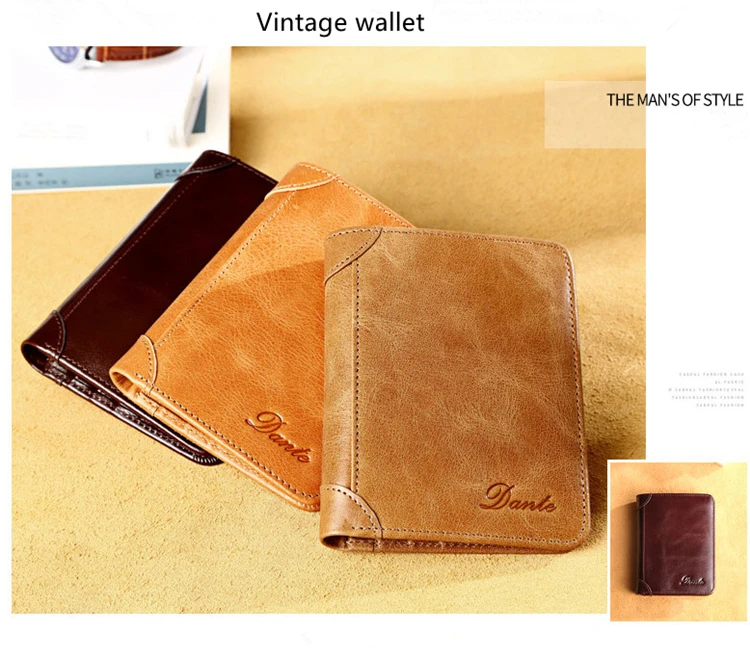 Factory Price Retro High Quality Rfid Leather Wallet Men's Antitheft