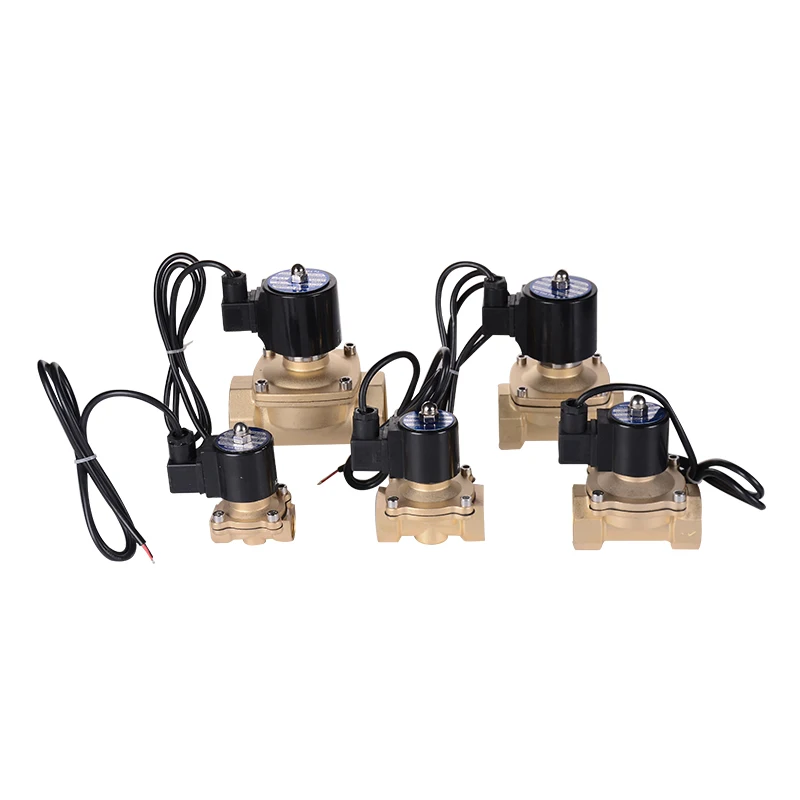 Оптовая поставка фабрики 12V 24V 220V 2 способа медной катушки латунь электромагнитный клапан для