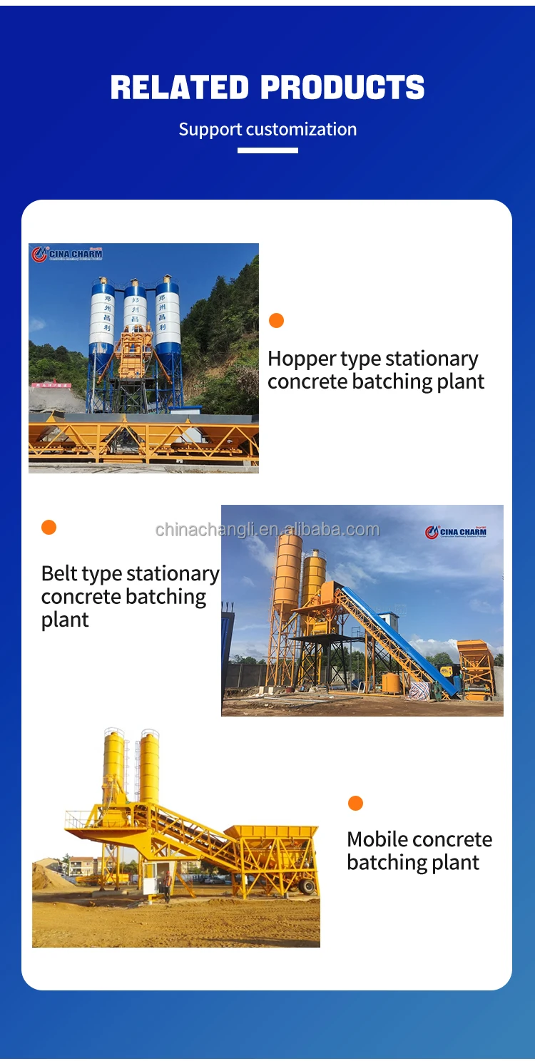 Hzs90 Stationary Wet Mix Concrete Batching Plant Specification Ready Mixed Concrete Mixing Plant