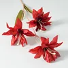 3 head silk cloth lily red