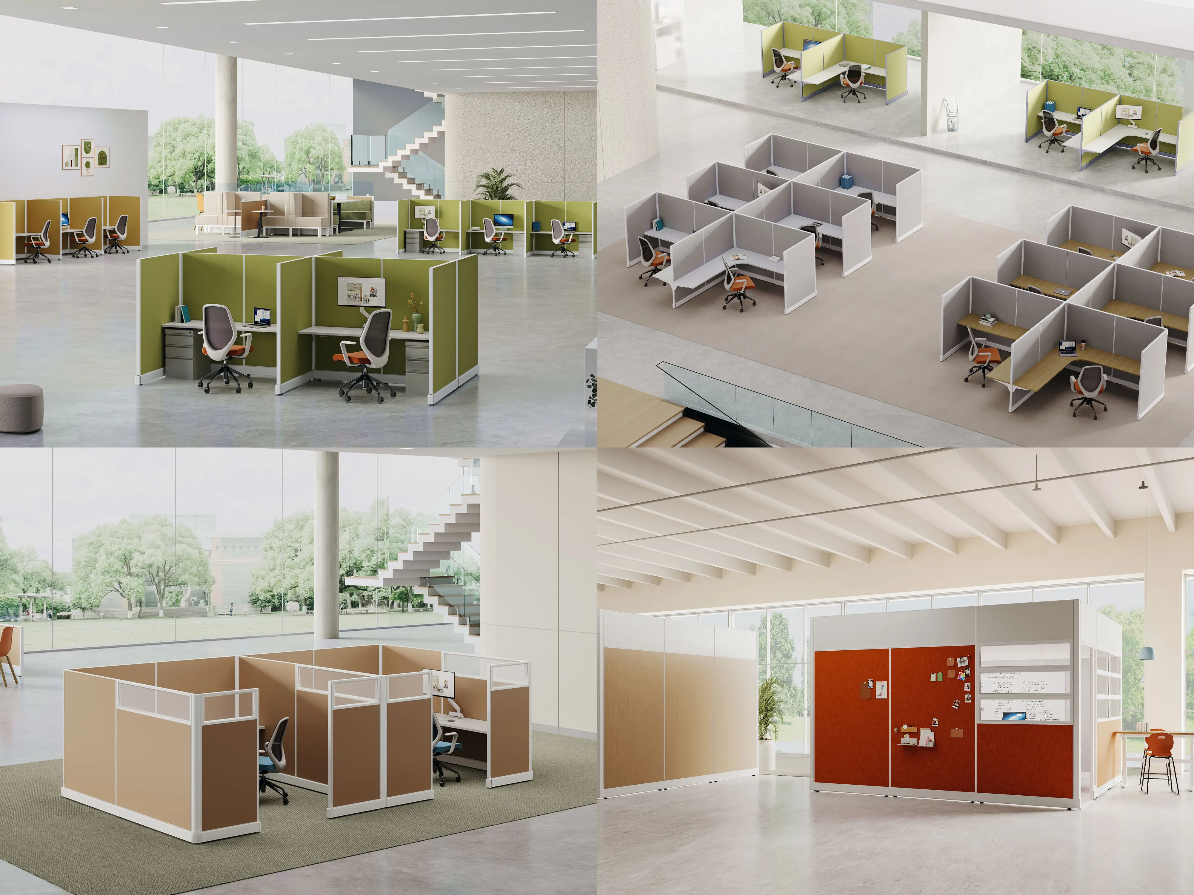 Modern Single Office Cubicle with Ergonomic MDF & Aluminium Frame ...