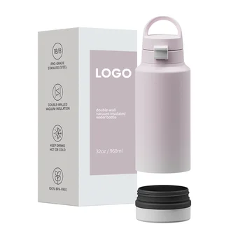 32oz Portable Insulated Bottle Vacuum Stainless Steel Bottle with Pet Bowl