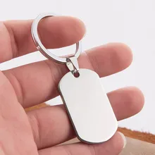 Blank Bright Face Brand Stainless Steel Key Chain Key Ring Laser Engraving logo Custom Lettering Matte Pendant Wholesale