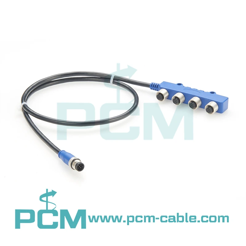 NMEA 2000 4 Port Multiport  Metal T Connector M12 With Wire Cable For Marine supplier