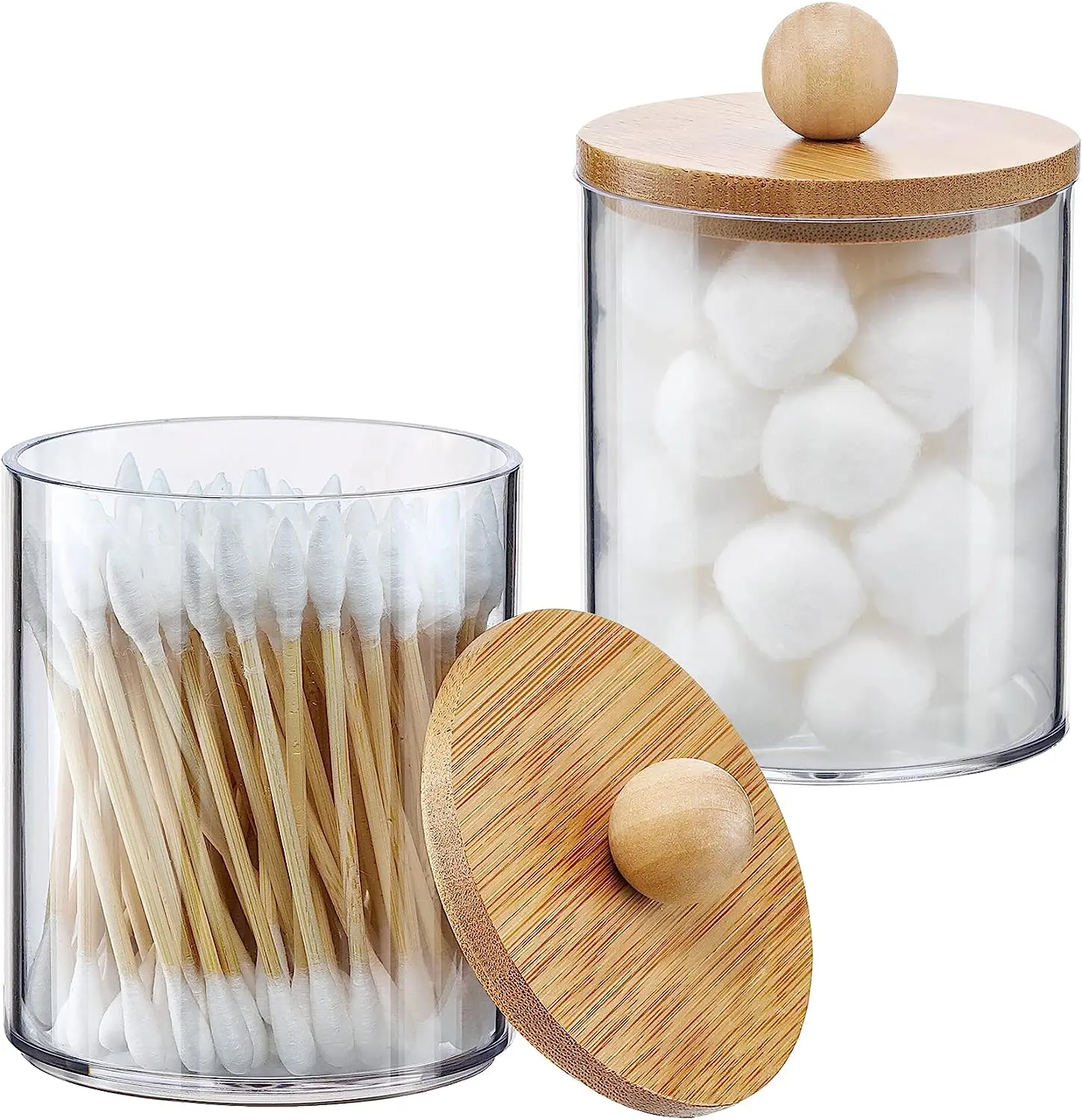 Clear Plastic Acrylic Qtip Cotton Buds Ball Dispenser Qtips Holder ...