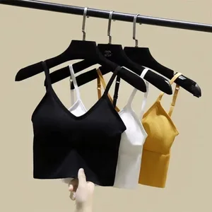 Women's Summer U-Shape Abdomen Tinker Vest Beautiful Back Small Sling Breathable Thin Wire-Free Internet Popular Cup