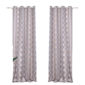 Yarn Dyed Jacquard Fabric Curtain Geometric Pattern Latest Window Curtain Cloth Models Design for Hall