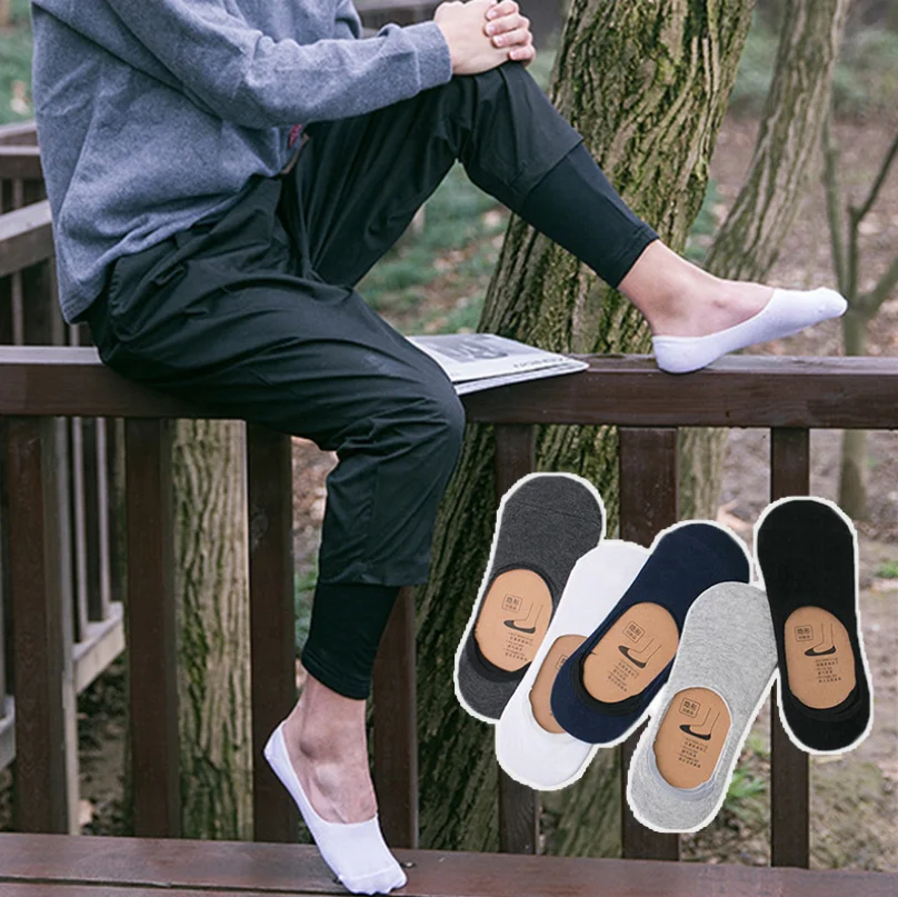 Хлопковые белые и черные невидимые носки-башмачки для женщин с низким вырезом на