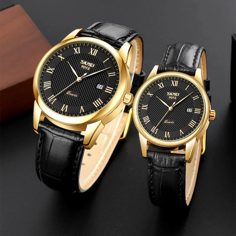 2025 SKMEI 9058 Quartz Business Casual Watch for Men & Women, 30m