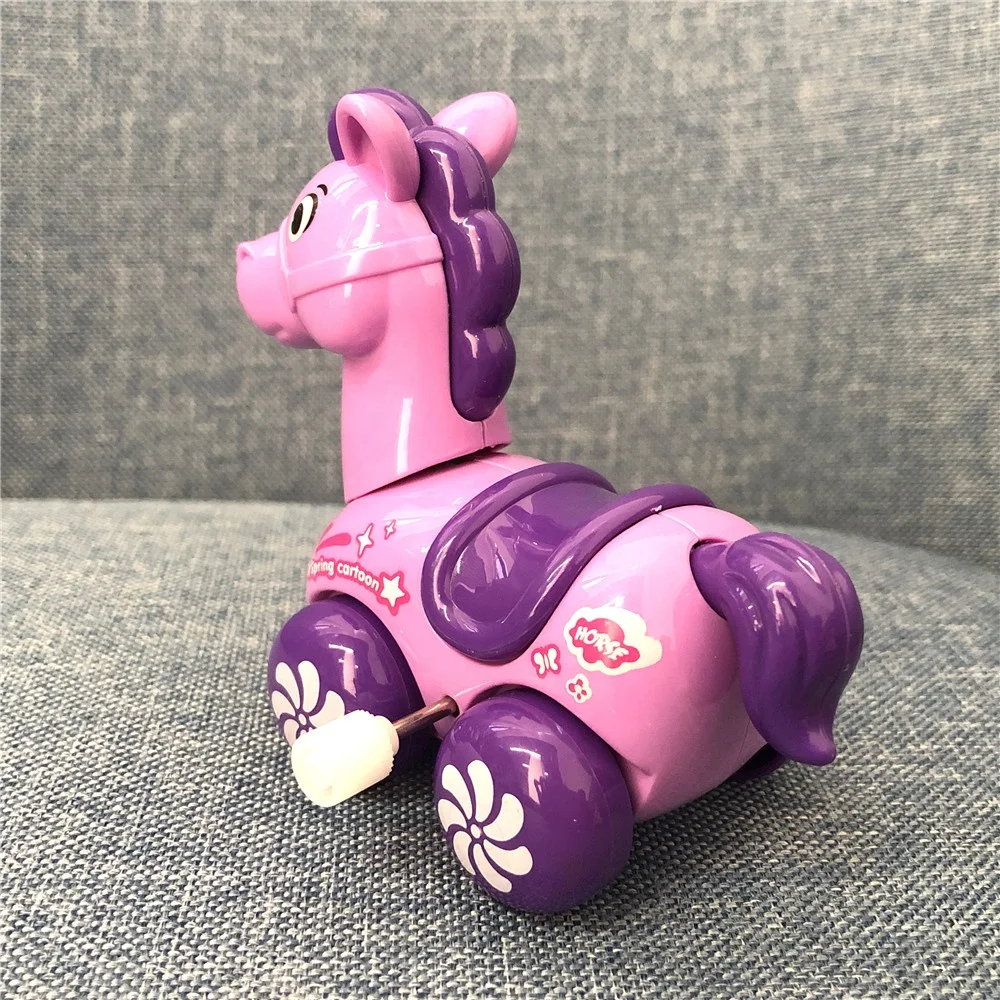 Рекламные подарки, новый стиль, милая мультяшная лошадь, красочные маленькие пластиковые животные, заводные игрушки
