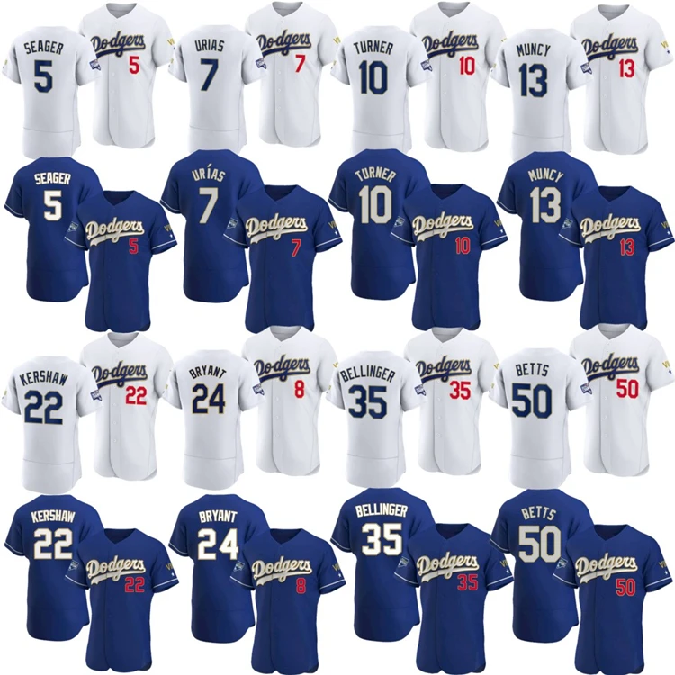 Wholesale 2021 Wholesale High Quality Los Angeles Stitched Baseball Jerseys  Custom 24 Bryant 50 Betts 22 Kershaw 7 Urias jersey From m.