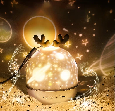 Custom Cute Elf Projection Lamp Rotating Ocean Christmas Birthday Party Atmosphere Star Projector for Baby Night Light