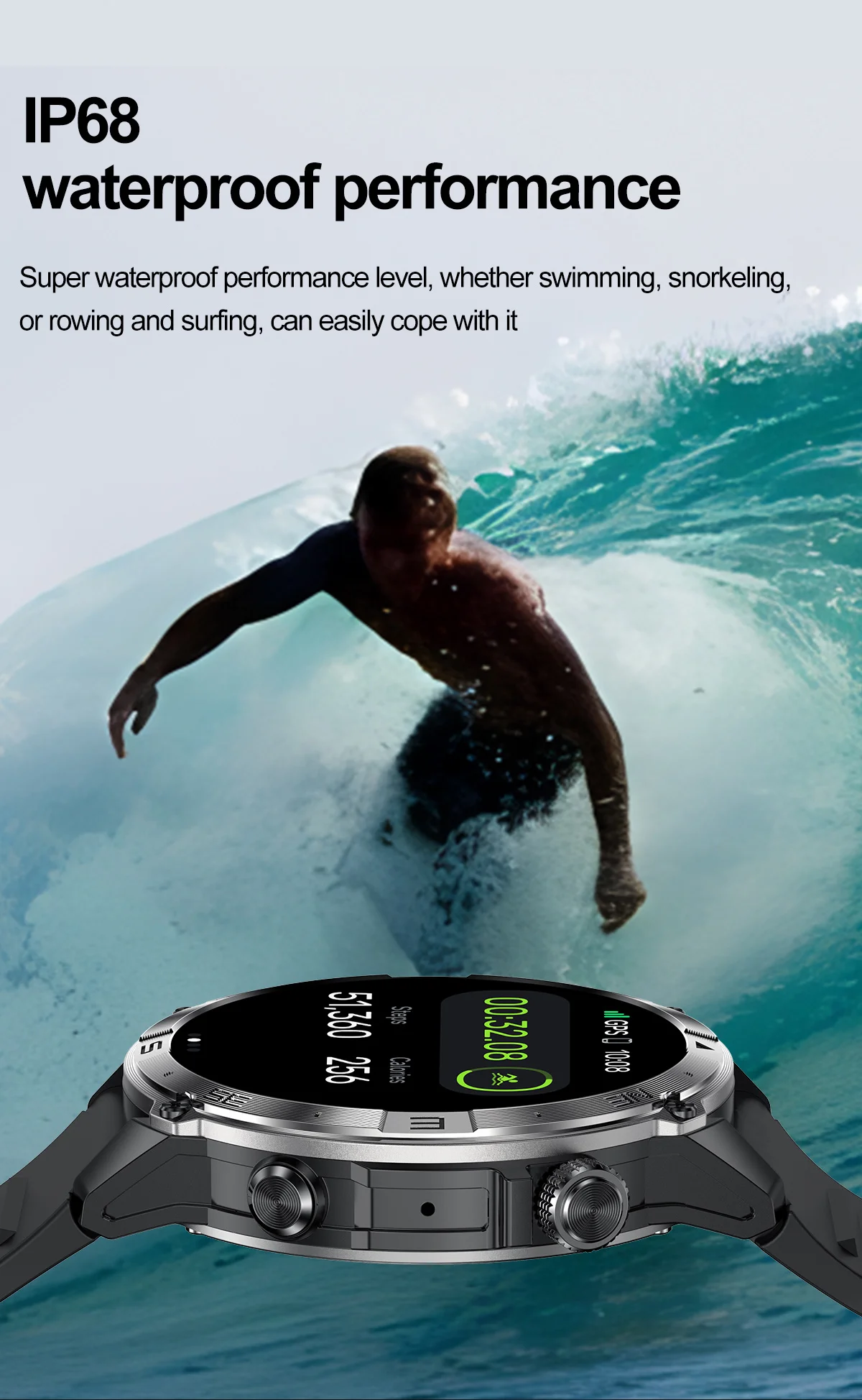 2026 HK08 Smart Watch 1.43Inch AMOLED GPS Altitude Pressure Compass BT Call Outdoor Fitness Tracker Men Relojes Smartwatches