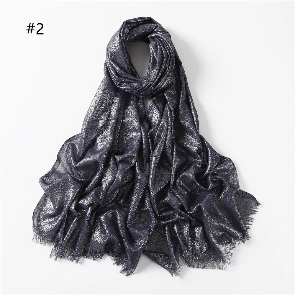 Black popular Gold Silver 100% Silk Scarf shawl