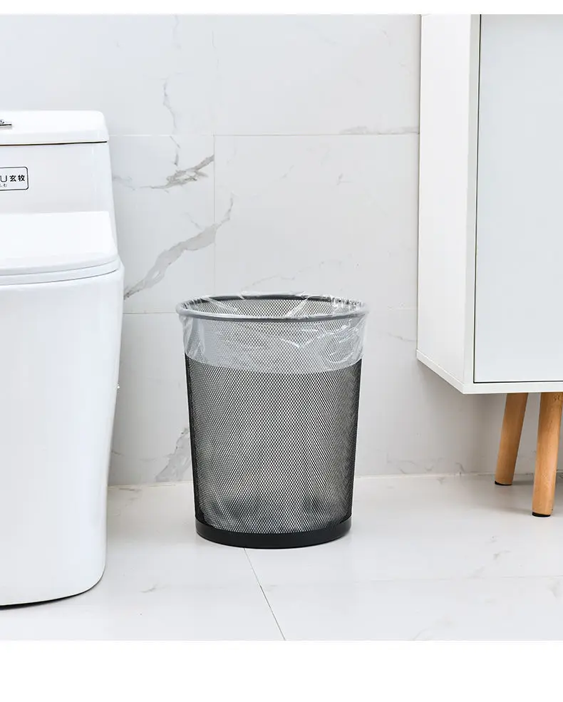 fashion color household office supplier metal wastebasket mesh