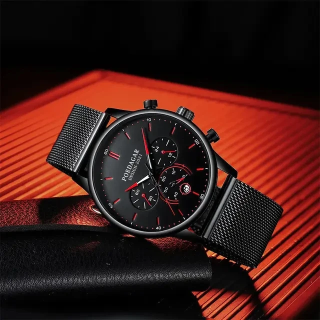 POEDAGAR 632 Wholesale Men Watch Fashion Slim Stainless Steel Mesh Quartz Men's Wristwat aperçu 10