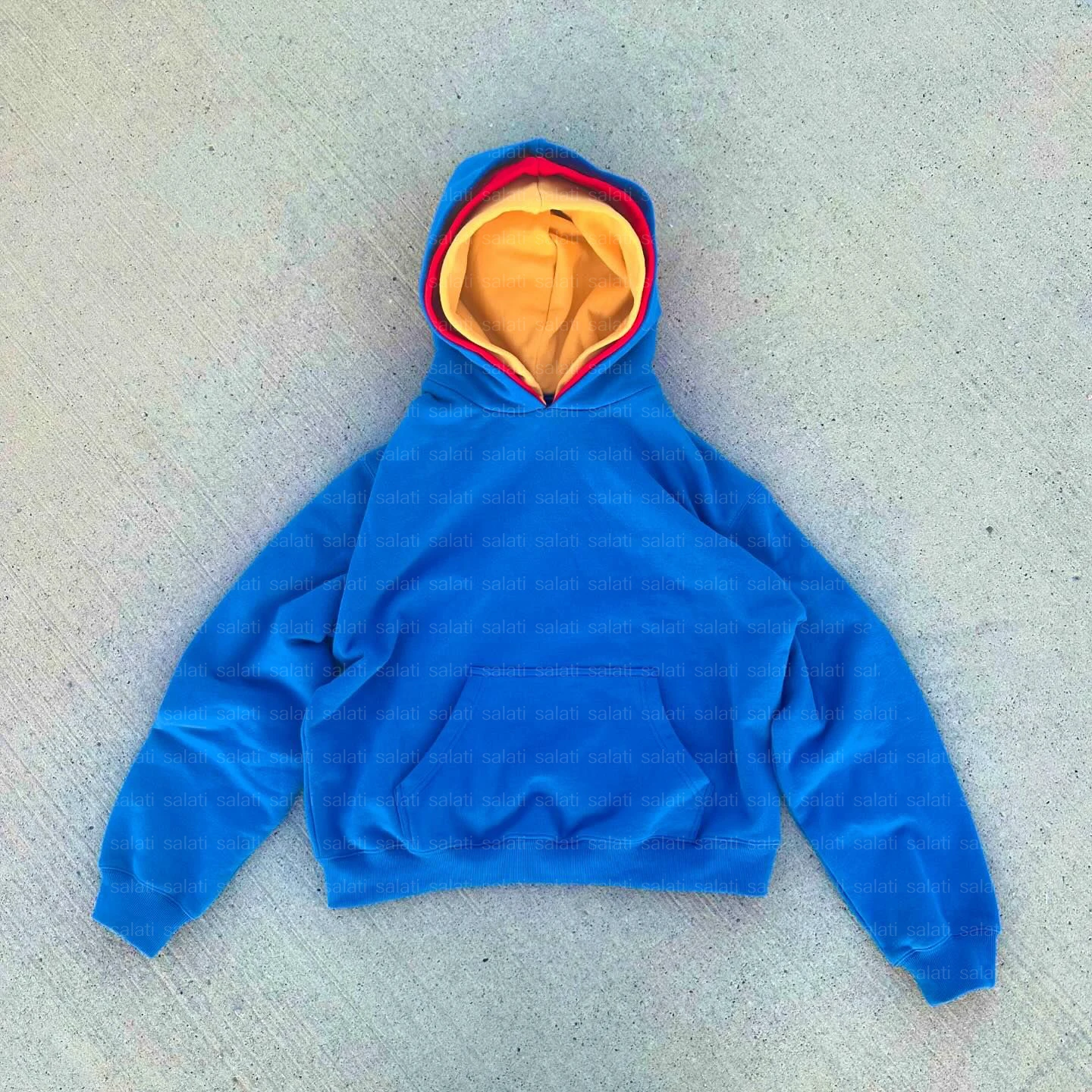 For Winter Manufacturer Wholesale Cotton French Terry Blue Oversized Comfortable Blank Heavyweight Breathable Quick Dry Lined