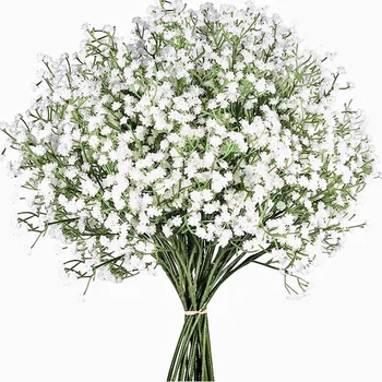 Babys Breath Artificial Flowers,6 Pcs Gypsophila Real Touch Flowers for Wedding Party Home Garden Decoration Blue