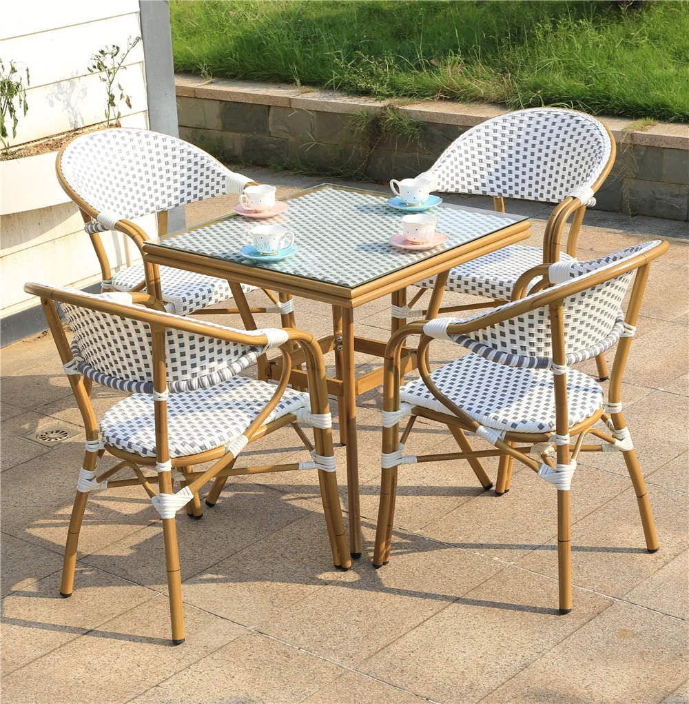 ALUMINUM OUTDOOR PE RATTAN TABLE ALUMINUM PE WICKER TABLE