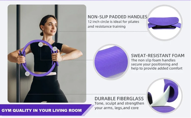 Pilates Accessories Kit Gym Stretch Resistance Band Yoga Ball Magic Circle product detail 3