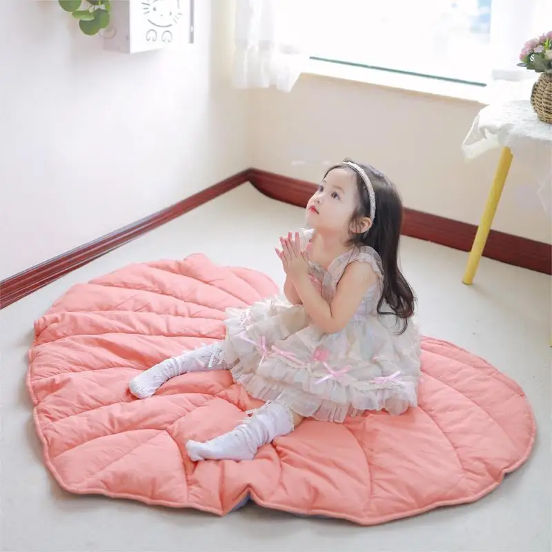 Складной детский игровой коврик в форме листа, хлопковый коврик для ползания, коврик для ползания, подушка, Спортивная игрушка, детский игровой коврик