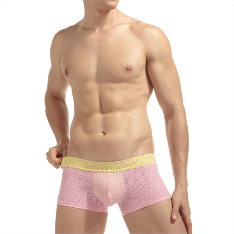 OEM Service Mesh Special Design Fancy Underwear Body Shaping Big Bulge Sexy Pants Plus Size Stylish Men's Boxer Briefs