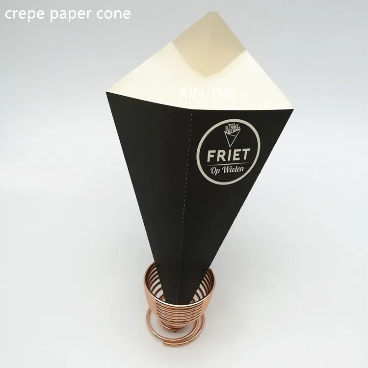 Waffles Paper cone paper  holder for french fries crepe  pancake food box