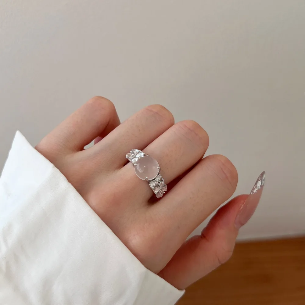 KAKODIY Exquisite Luxury Jewelry 925 Sterling Silver Eternity Band 5A Cubic Zirconia Synthetic Water Foam Jade Women's Boutique Fashion Ring detail 4