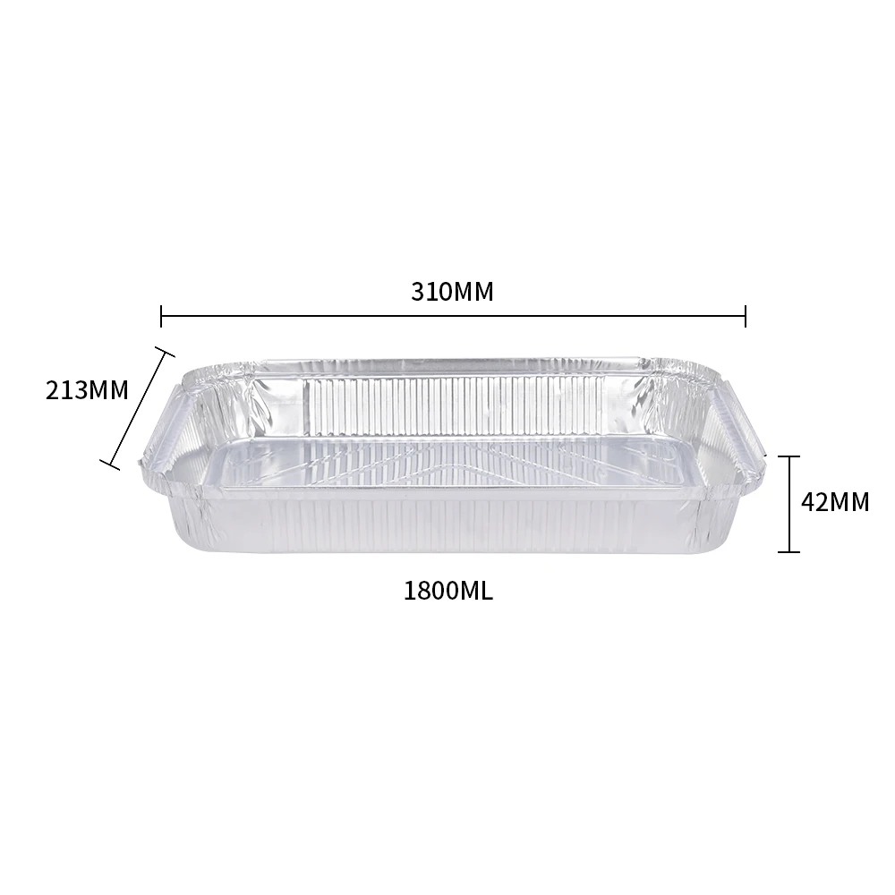 product tia ca66  12 inch square plate hotpot food warmer food storage disposable rectangle aluminum foil container-5