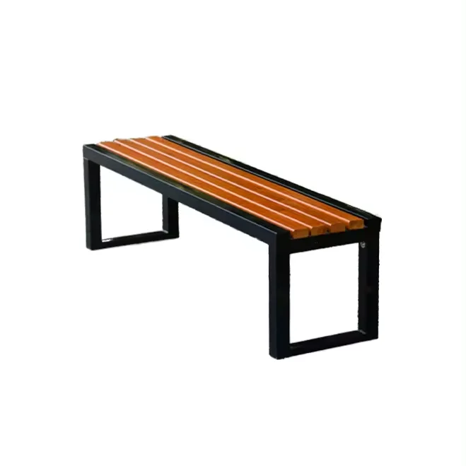 High Quality Comfortable Seat Solid Wood Outdoor Garden Villa Park Bench Modern Furniture Durable Metal Patio Chair