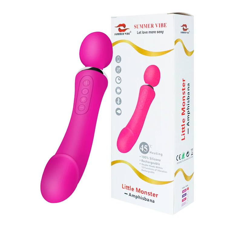 Wholesale Two Headed Vibrating Silicone Dildo Vibrator Sex Toys Popular  Rechargeable Vibrator for Girls