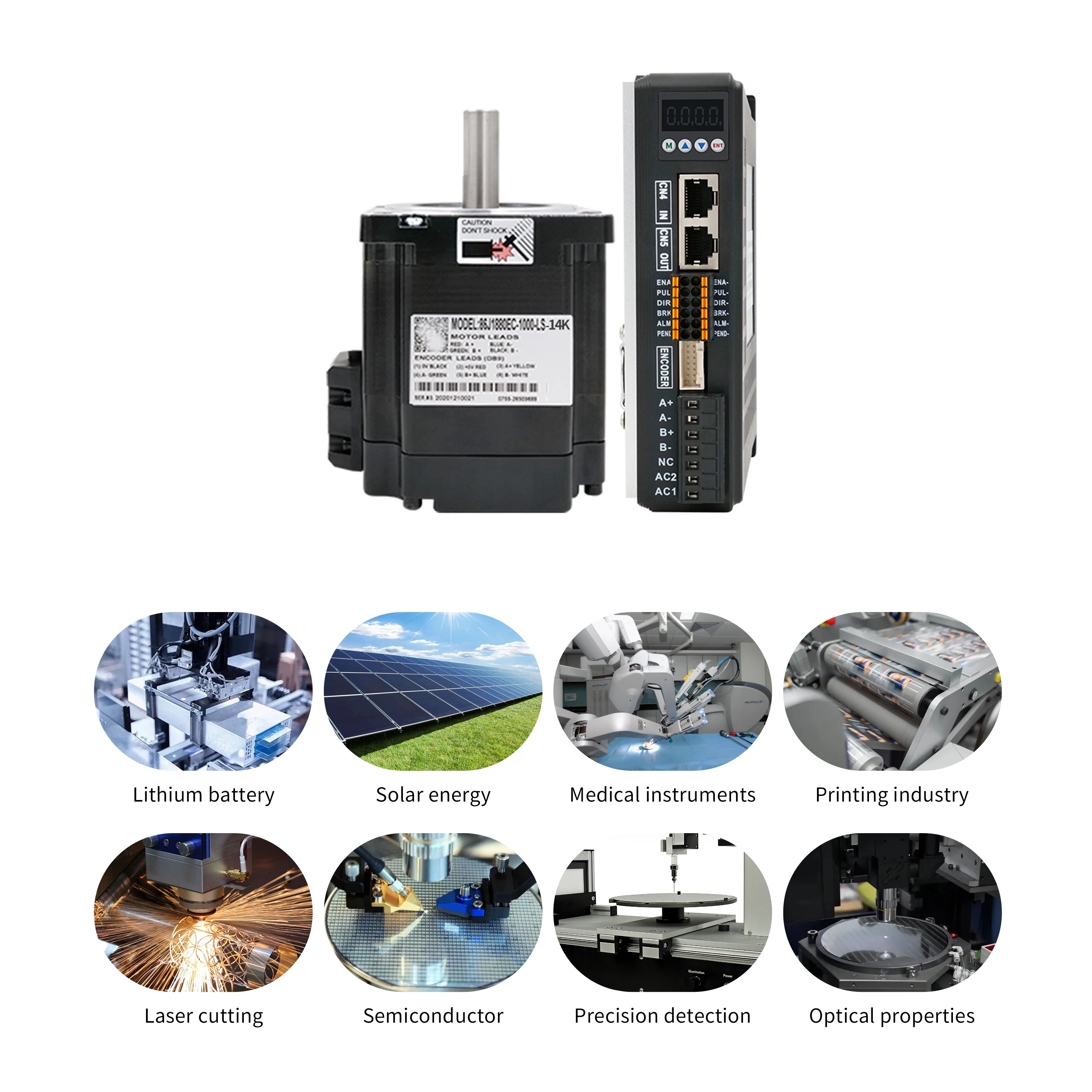 86J1880EC-1000-LS-14(K)+2HCS868H Nema34 6A Closed Loop Servo Stepper Motor Drive Kit with Encoder