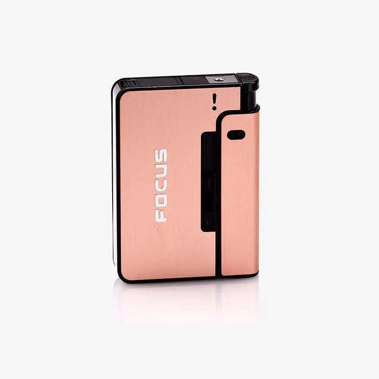 KY New Popular Vintage Focus Branded 10 Sticks Blank Portable Slim Metal  Cigarette Box Case Without Gas Lighter