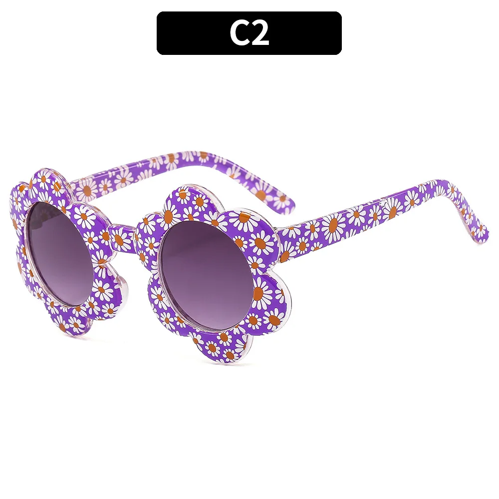 4109 Cute Colorful Flower Sun Glasses Girls Boys Baby Pink 2023 Kids  Sunglasses Children Wholesale Custom logo Trends Oculos