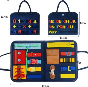 Montessori Sensory Learning Educational Toy Felt Busy Board CPC for Kids' Birthday Gifts Travel Activities Featuring Games