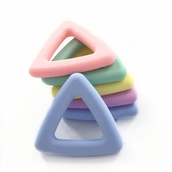 Cheap BPA Free Food Grade Custom Triangle Silicone Pacifier Dummy Teether Chewy Sensory Toys For Baby