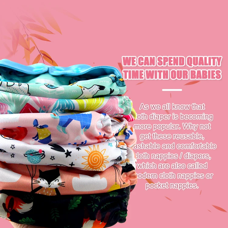 Nappy Pants Reusable Diapers Cloth Diaper 2024 New at Night Waterproof Adjustable Newborn for Baby Multi