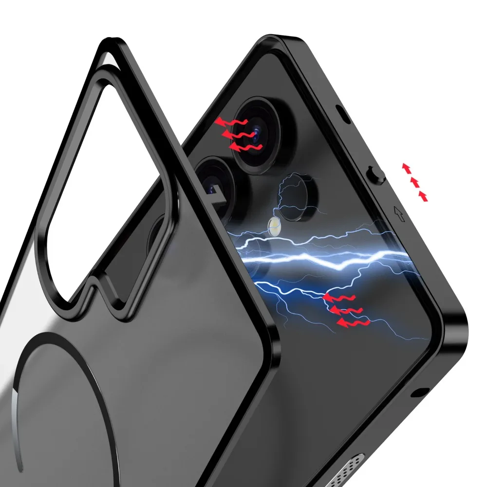 Metal Border Frosted PC Backplate Phone Case, For Samsung Galaxy S25 S24 S23 Ultra S25 S24 Plus Magnetic Protection Cases